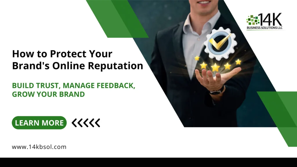 A professional team managing brand reputation online