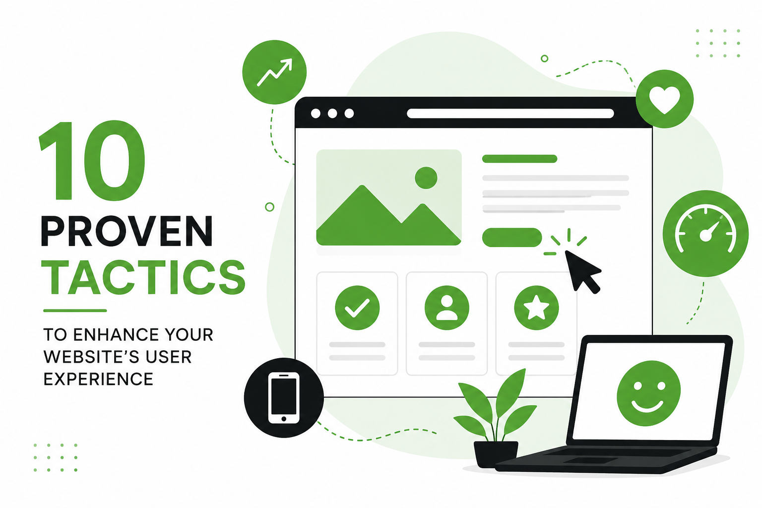 Modern website interface showing UX improvement strategies, highlighting user-friendly design, navigation flow, and performance optimization for better engagement.
