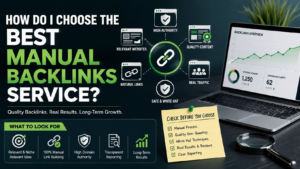Guide to choosing a manual backlinks service with relevant websites, quality links, white-hat SEO, authority, and transparent reporting.