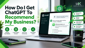 How to get ChatGPT to recommend your business using SEO, helpful content, online visibility, trust, and clear business information.