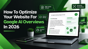 How to optimize your website for Google AI Overviews in 2026 with SEO, schema markup, high-quality content, and technical SEO.